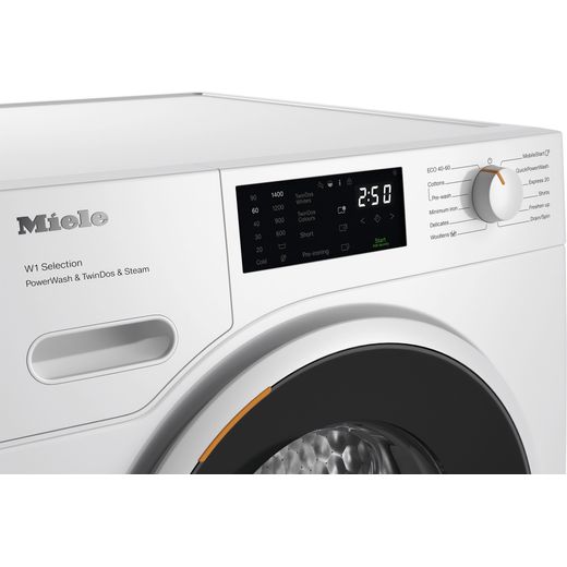 Miele W1 PowerWash & TwinDos WSG883 WCS 8kg Washing Machine with 1600 rpm - White - Control panel shot